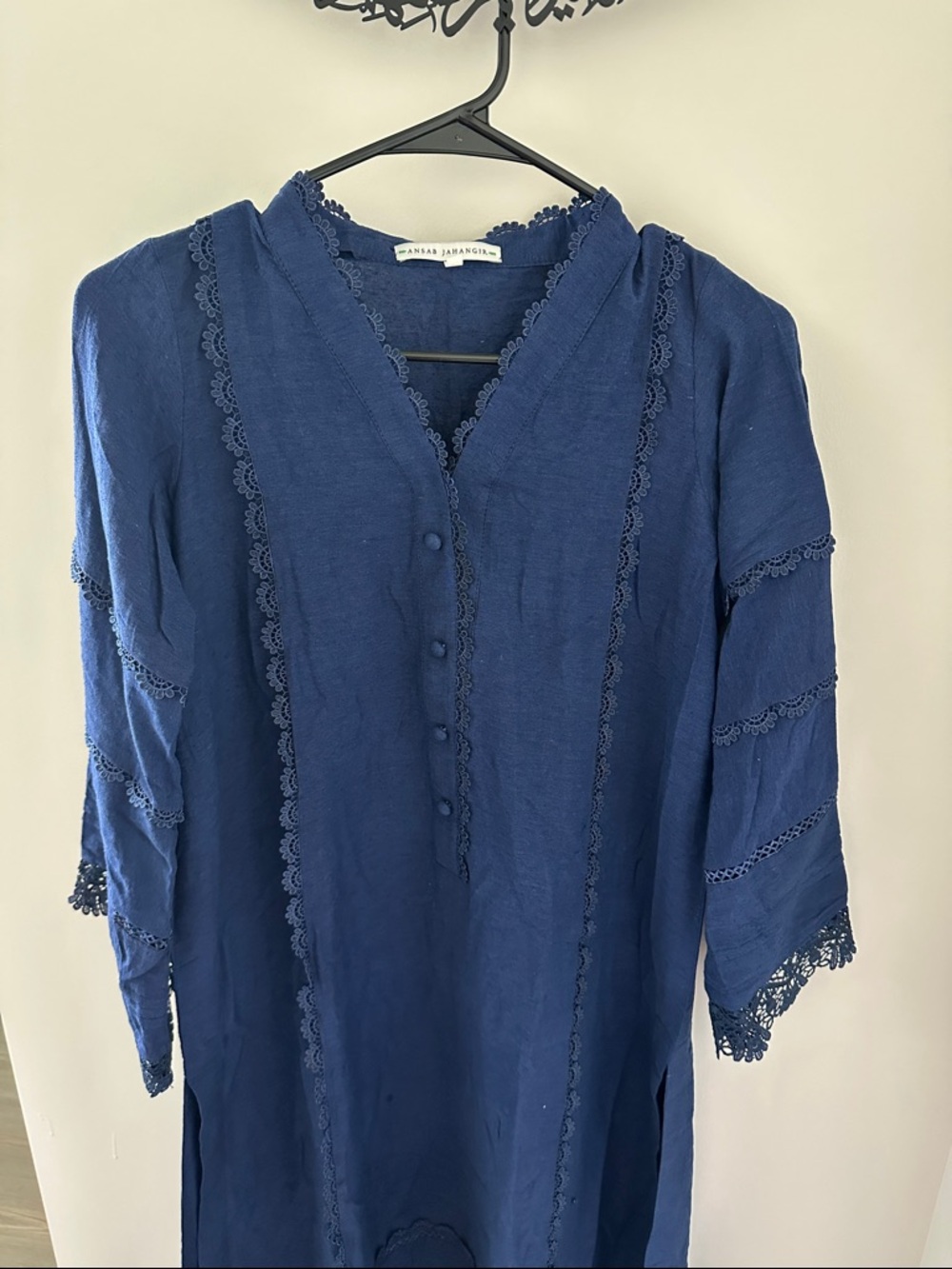 Blue Lace-Trim Ansab Jahangir - Picture 7 of 7